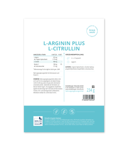 L Arginin Plus L Citrullin Kapseln Online Kaufen Heidelberger Chlorella